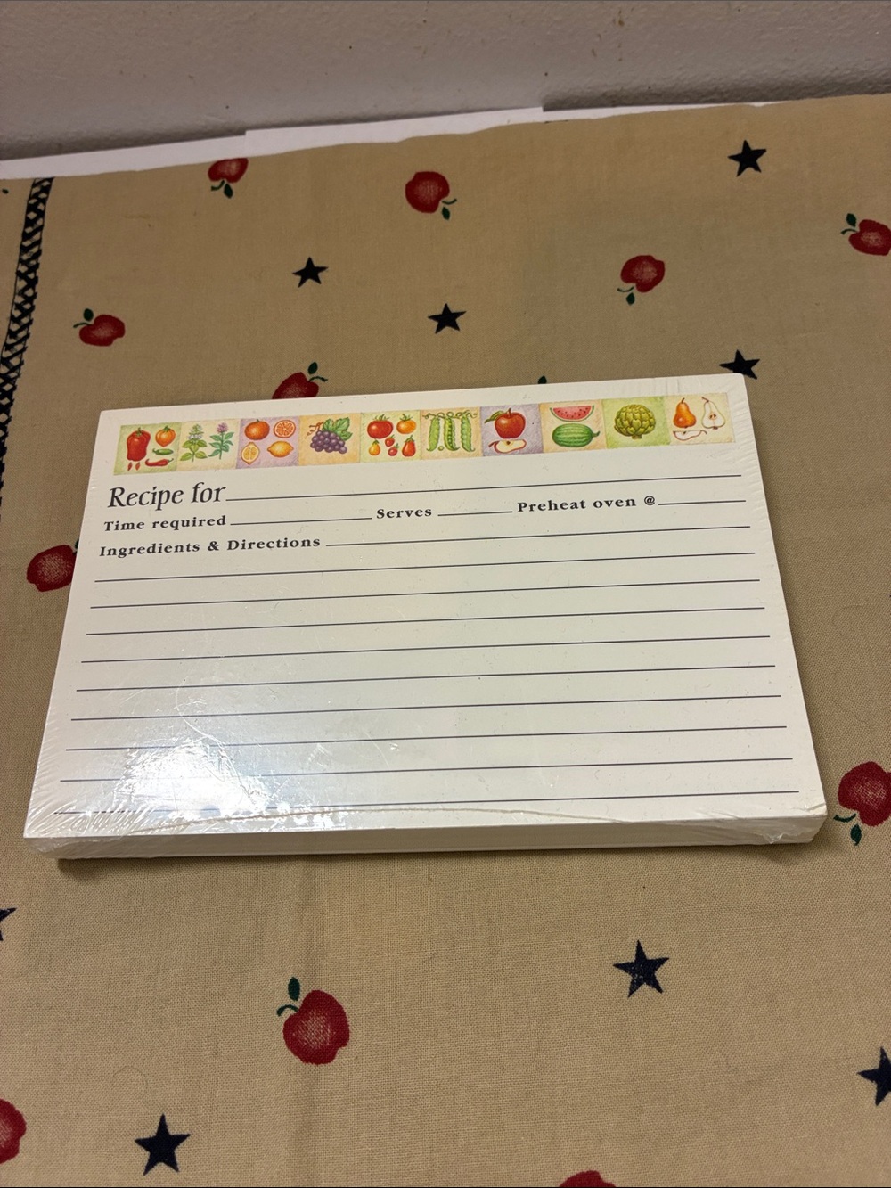 RUSTIC Metal Recipe Card Apple Themed Box with Cream Recipe Cards - Picture 8 of 9